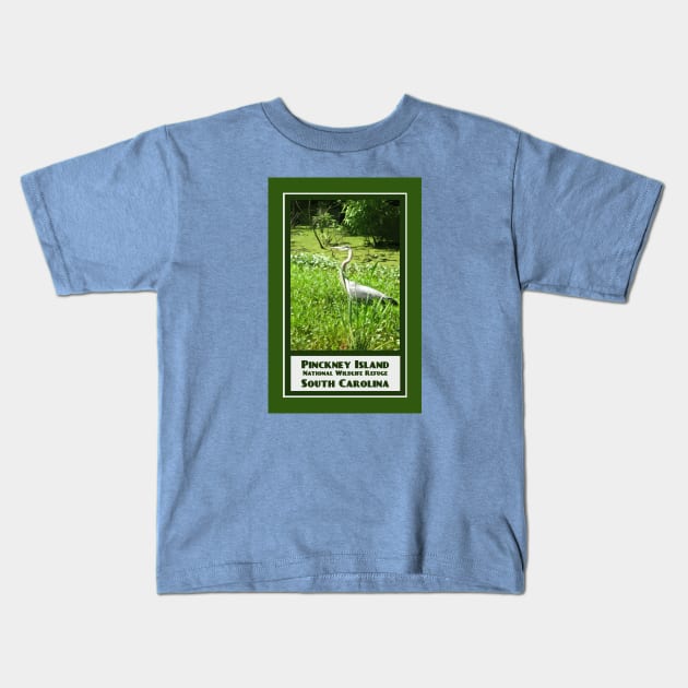 Vintage Travel Pinckney Island Kids T-Shirt by candhdesigns